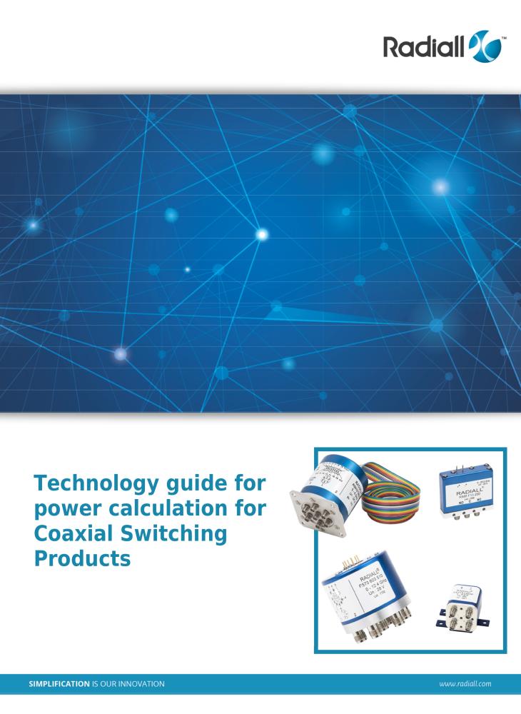 Технологическое руководство по расчету мощности для коаксиальной коммутации (Radiall)